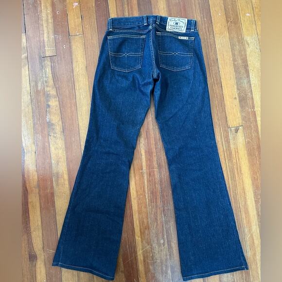 Lucky Brand Low Rise Flare Jeans, Size 4, Dark Blue Denim, Bell Bottoms - Picture 8 of 8